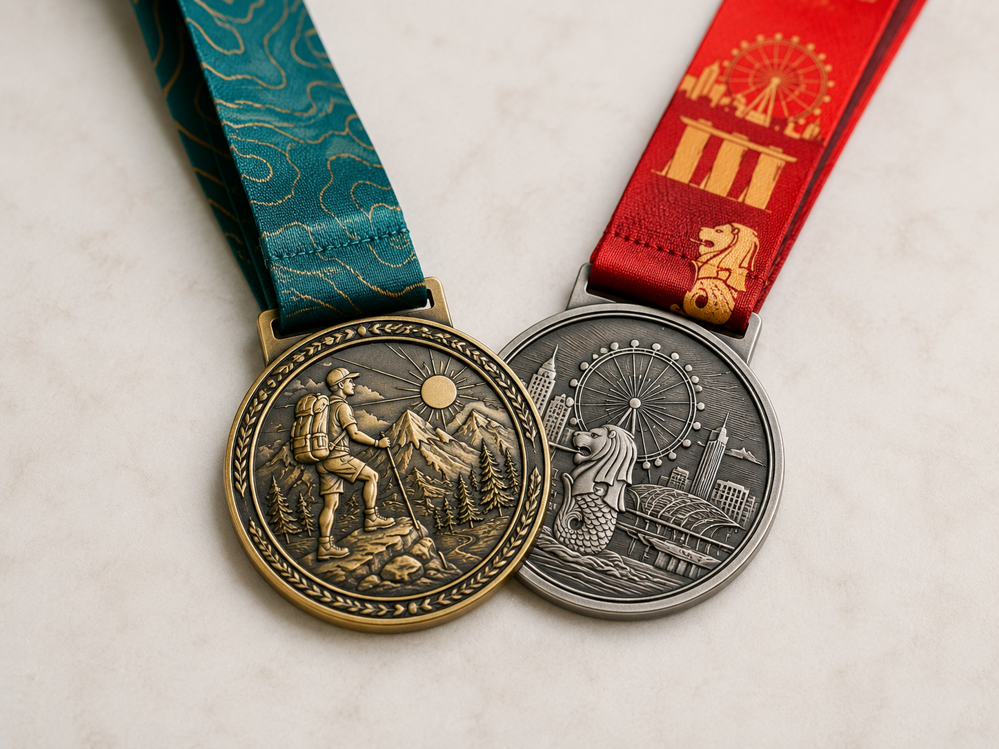 Custom medals with ribbons